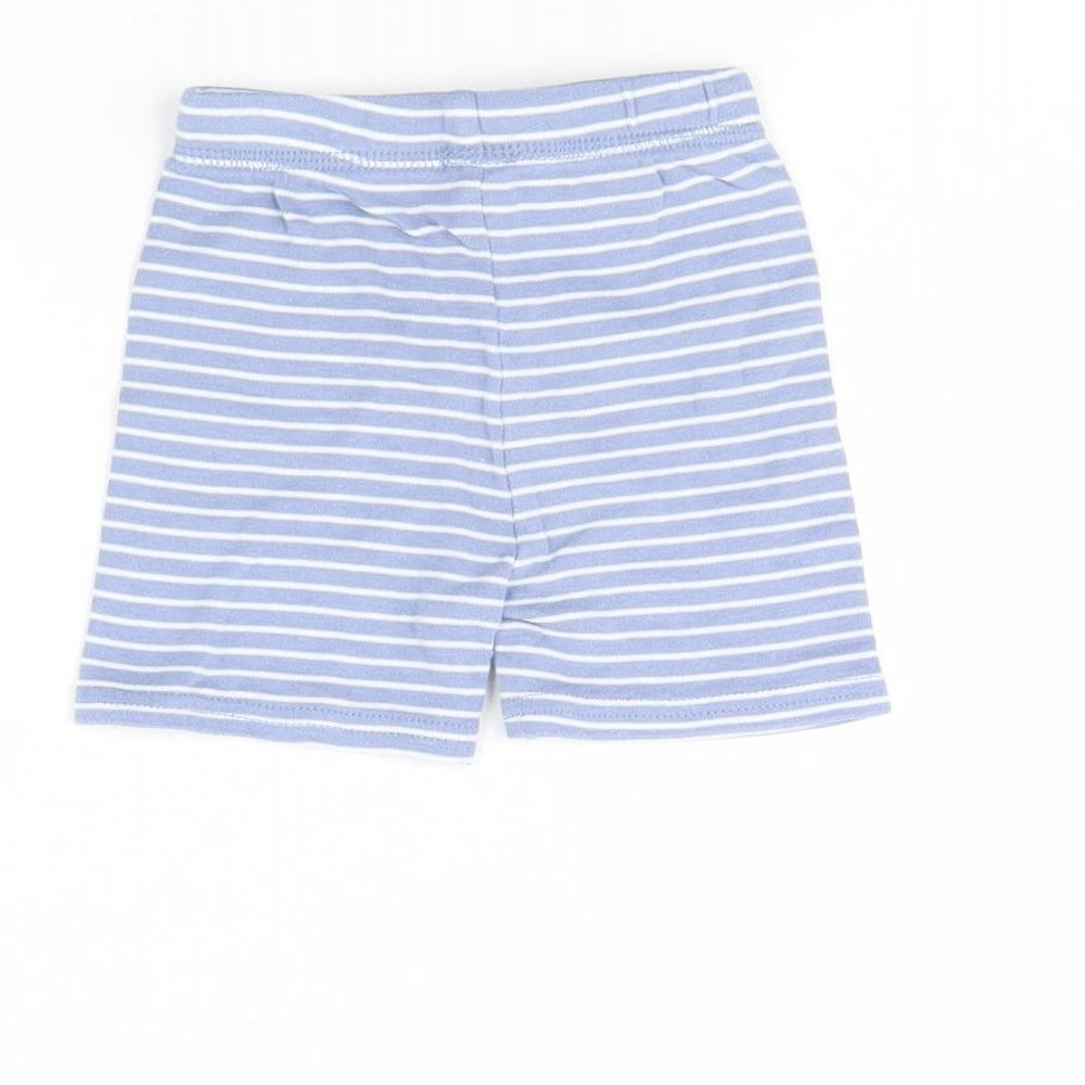 George Baby Blue Striped  Cropped Trousers Size 9 Months