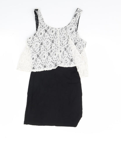 Back view of Miss Selfridge women’s black mini, size UK 6