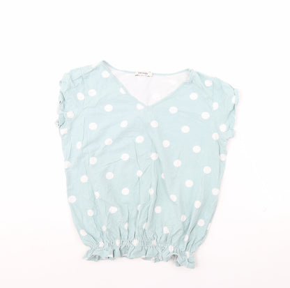 ORSAY Womens Green Polka Dot  Basic Blouse Size M