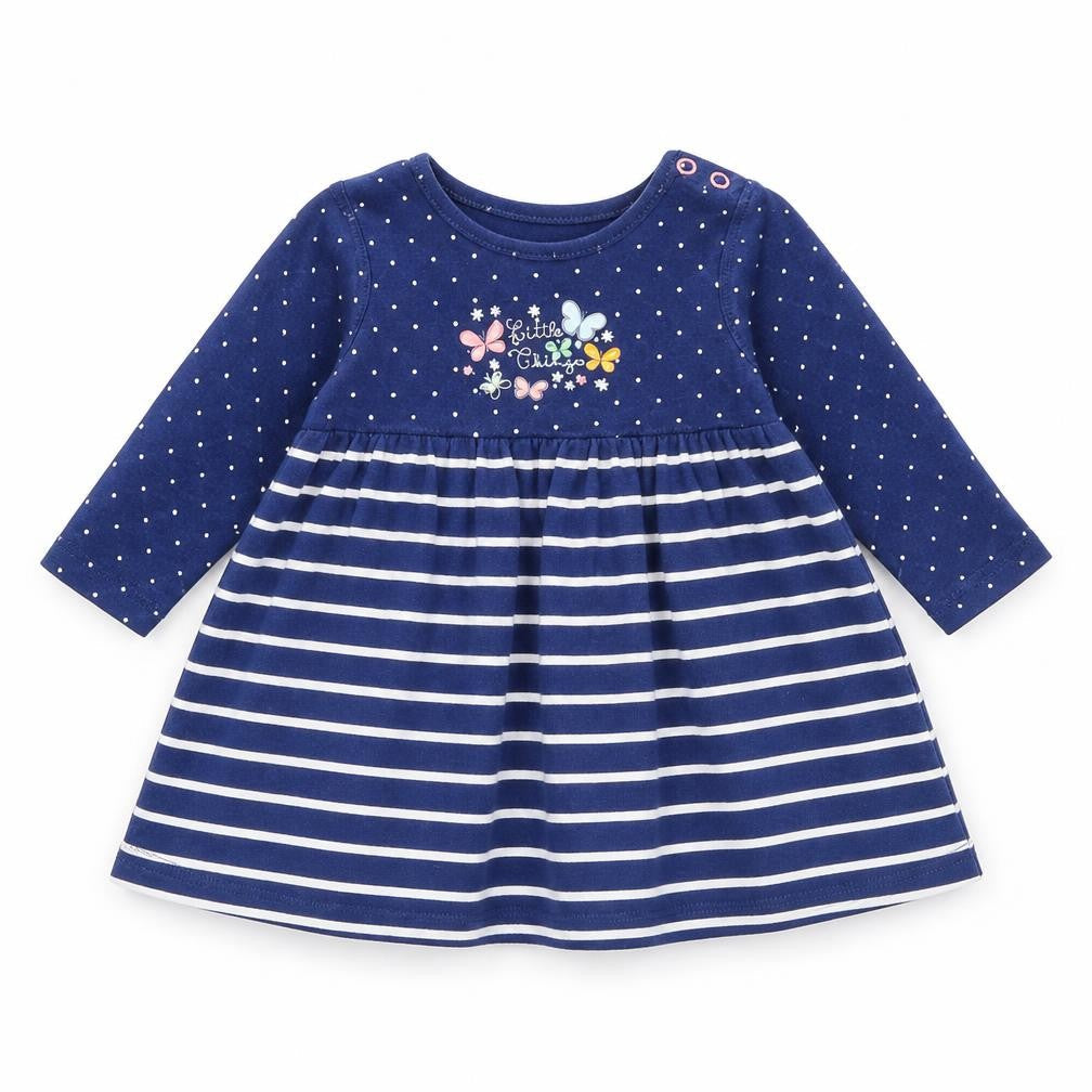 Mini Club Girls Blue Polka Dot  Fit & Flare  Size 3-6 Months