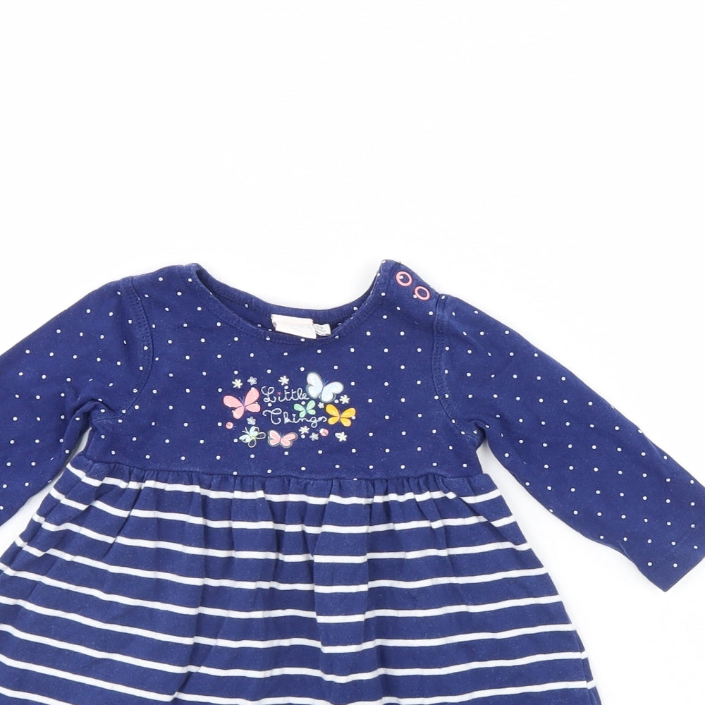 Mini Club Girls Blue Polka Dot  Fit & Flare  Size 3-6 Months