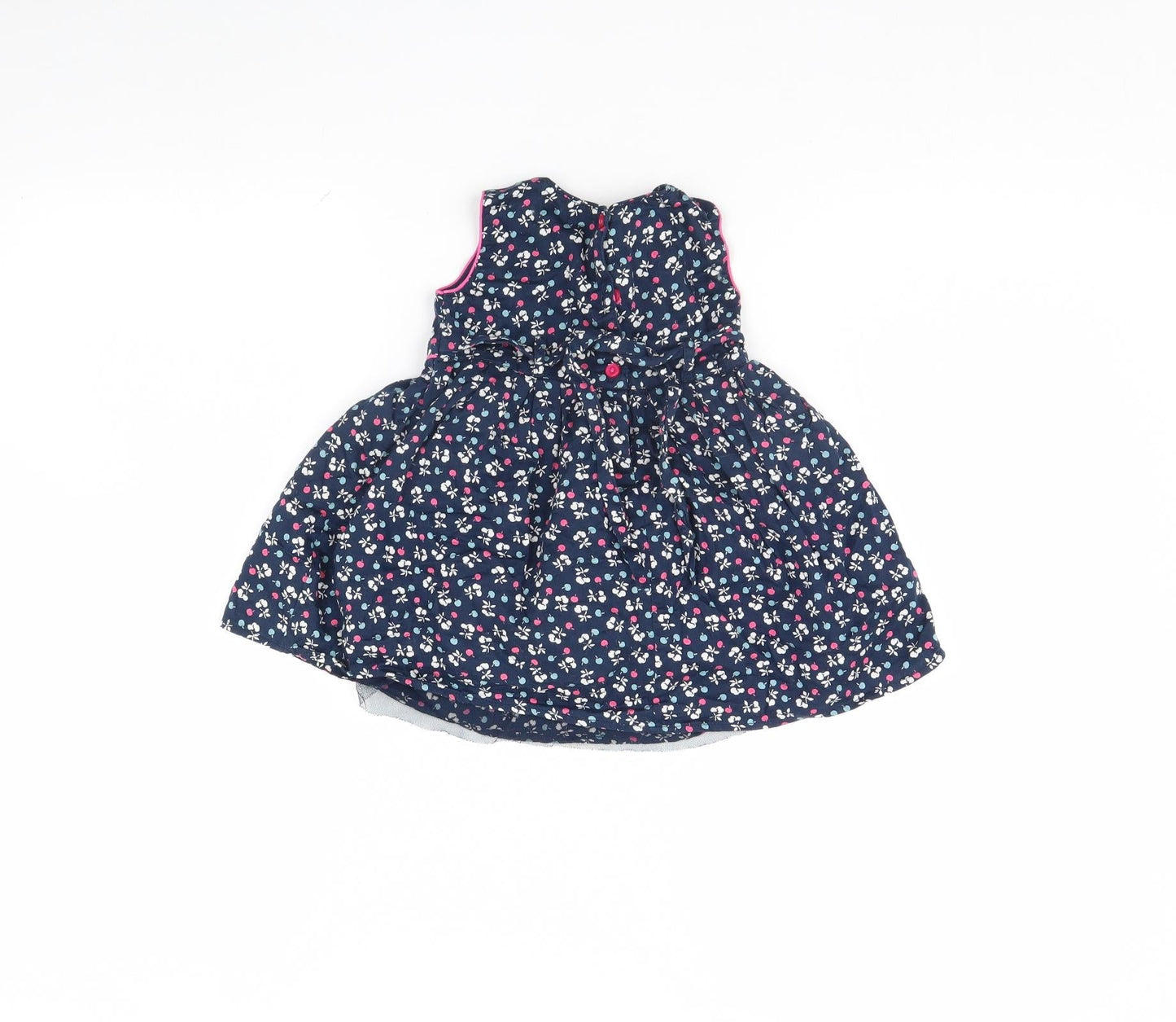 Monsoon Girls Blue Polka Dot  Fit & Flare  Size 6-9 Months