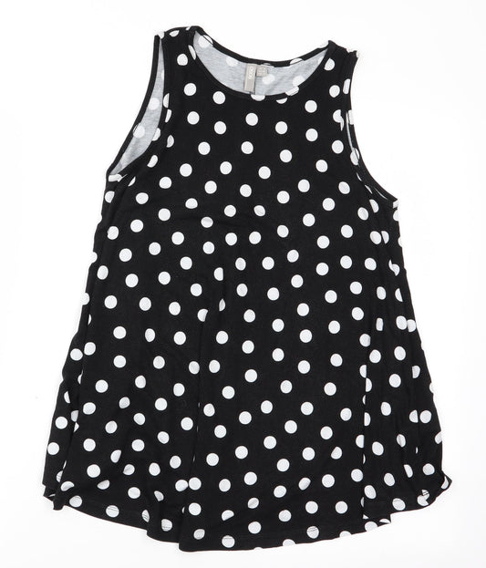 ASOS Womens Black Polka Dot  Tunic T-Shirt Size 8