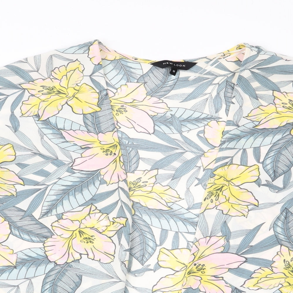 New Look Womens Ivory Floral  Jacket  Size 10  - Batwing Sleeve