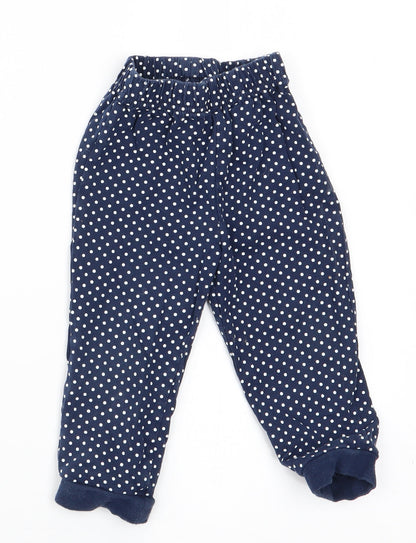 Additional front view of BHS girls’ blue polka dot pyjama pants, size 12-18, months