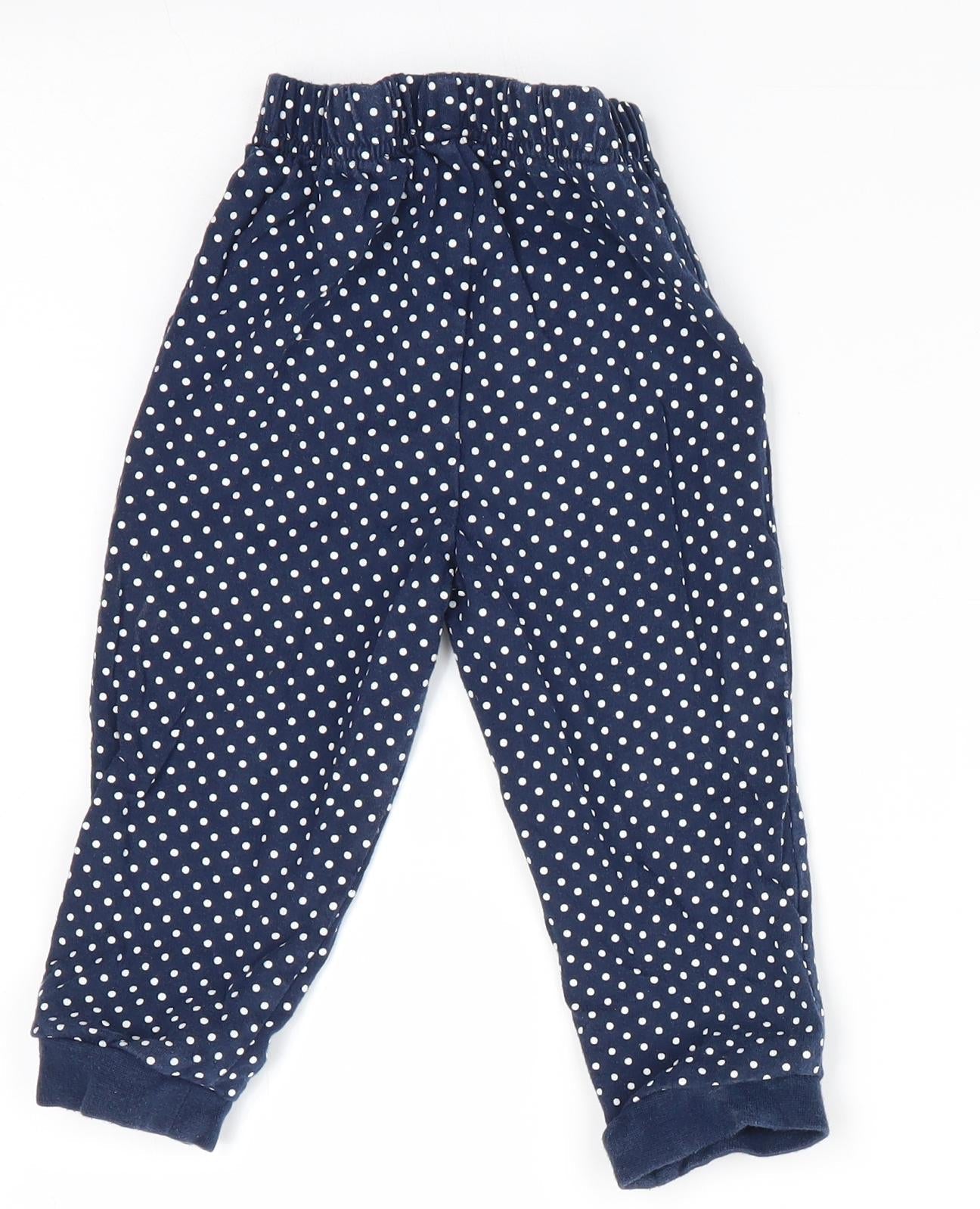 BHS Girls Blue Polka Dot   Pyjama Pants Size 12-18 Months