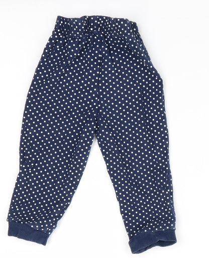 Back view of BHS girls’ blue polka dot pyjama pants, size 12-18, months