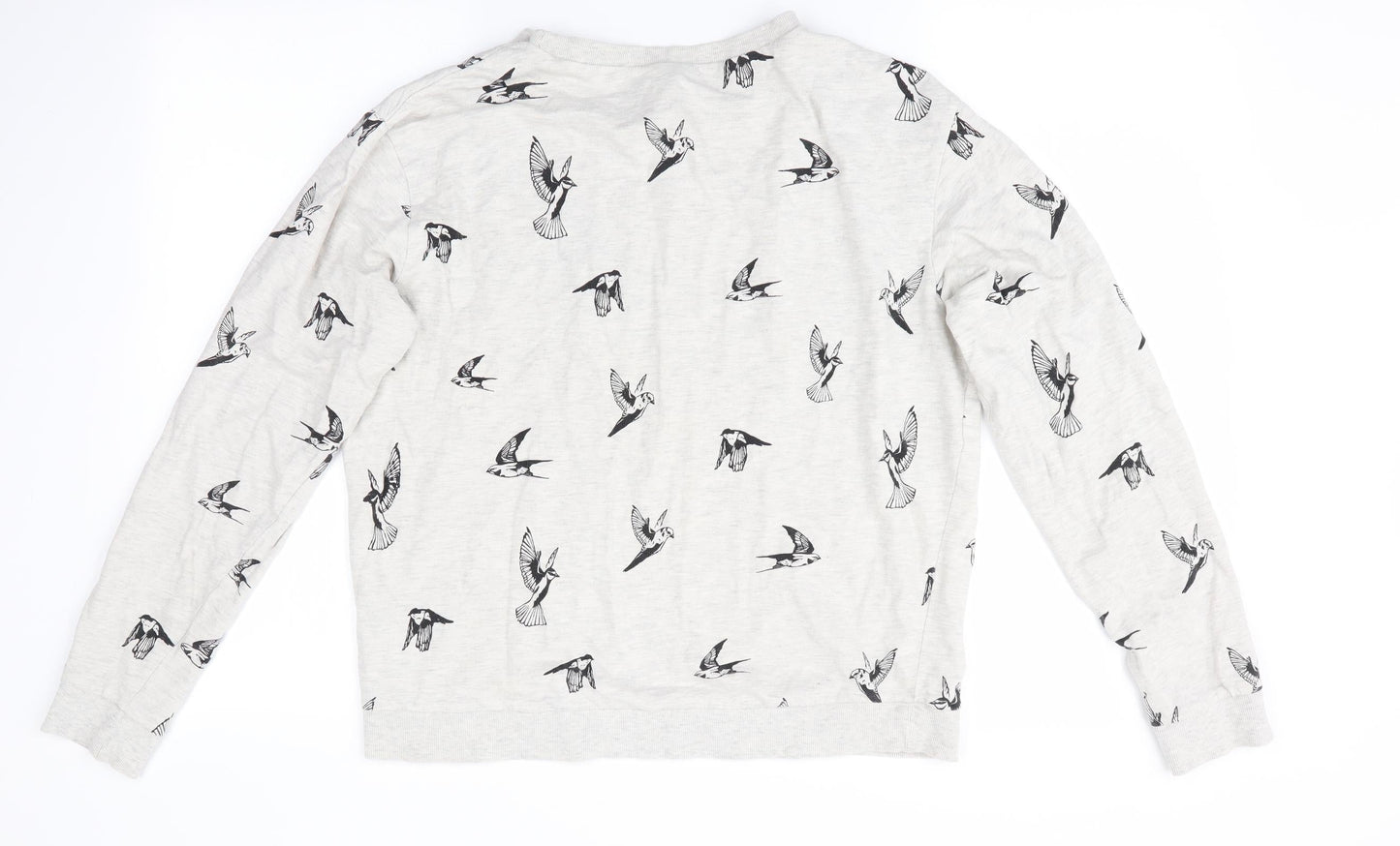 Divided Womens Grey Animal Print   Pyjama Top Size 14  - Bird Print