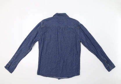Crafted Mens Blue    Button-Up Size M