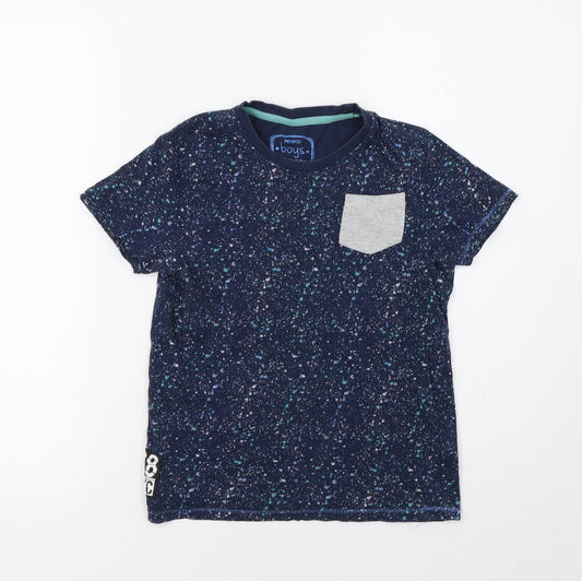 Pep&Co Boys Blue Geometric  Basic T-Shirt Size 10-11 Years