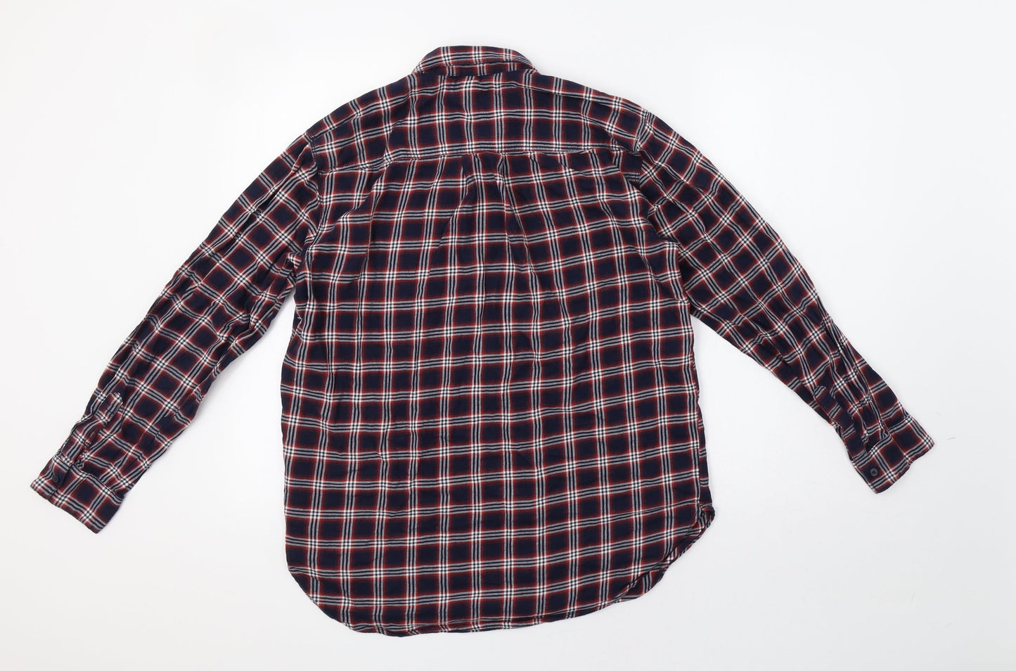 H&M Womens Red Check  Basic Button-Up Size 8