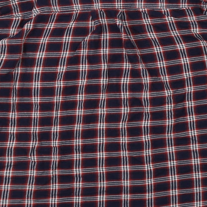 H&M Womens Red Check  Basic Button-Up Size 8