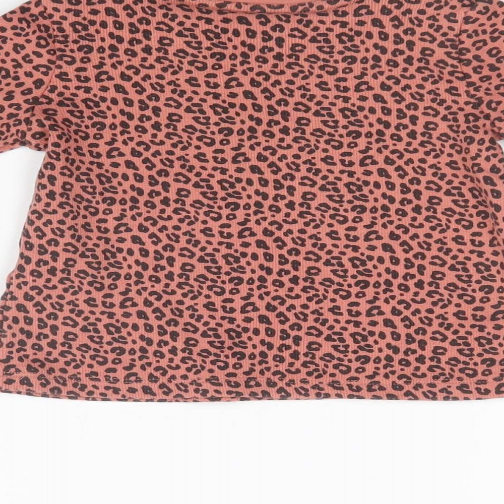 F&F Girls Multicoloured Animal Print  Basic T-Shirt Size 6-9 Months