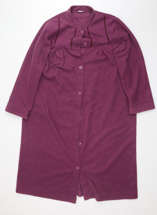 Damart Womens Purple  Fleece Overcoat Coat