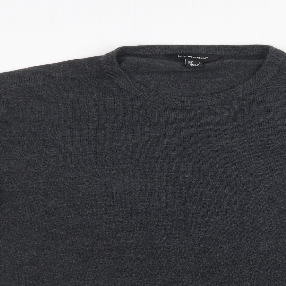 Cedar Wood State Mens Grey   Pullover Sweatshirt Size L