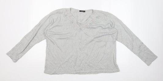 BM Womens Silver   Pullover Jumper Size XL