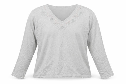 Bonmarché Womens Silver Pullover Jumper Size XL