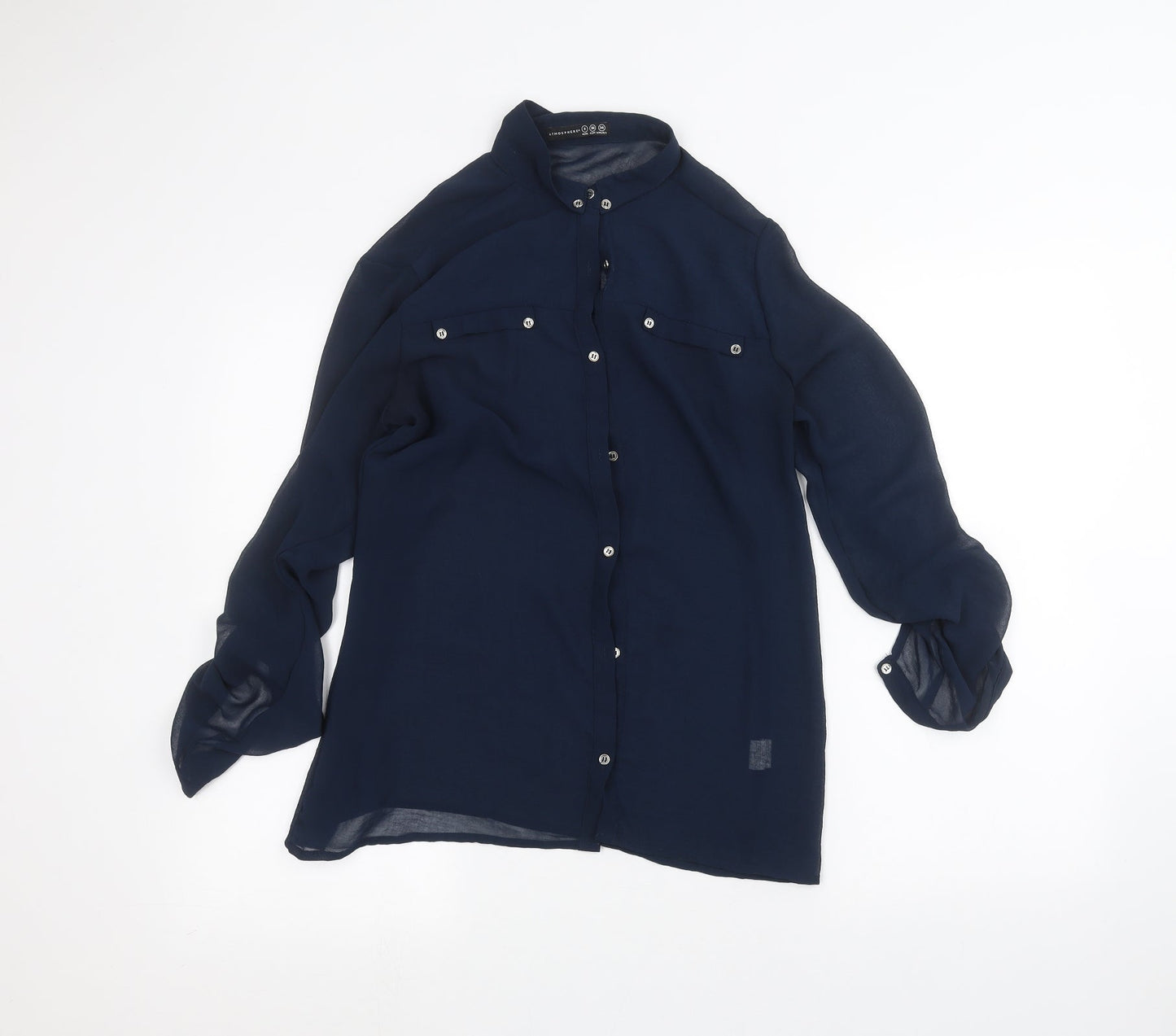 Atmosphere Womens Blue   Basic Button-Up Size 8