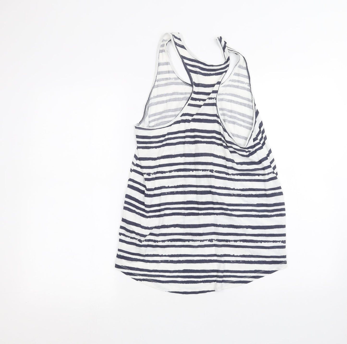 New Look Womens White Striped  Basic Tank Size 8
