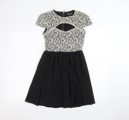Additional front view of Missguided women’s black a-line, size UK 10