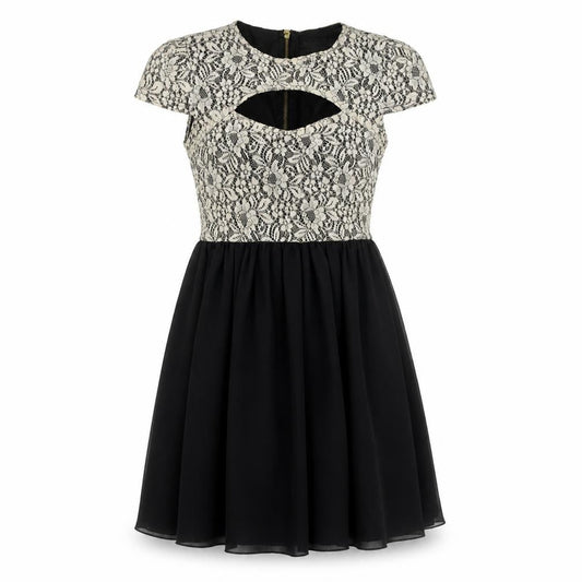 Front view of Missguided women’s black a-line, size UK 10