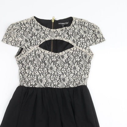 Close-up detail of Missguided women’s black a-line, size UK 10