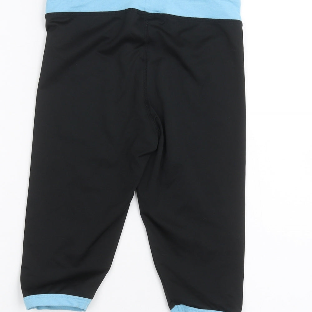 MAN UP Womens Black   Cropped Leggings Size S L20 in