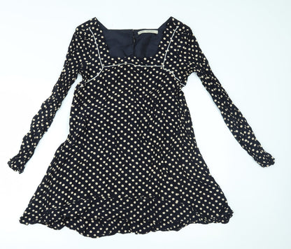 Preloved NEXT Womens Blue Polka Dot  A-Line  Size 12 - Front