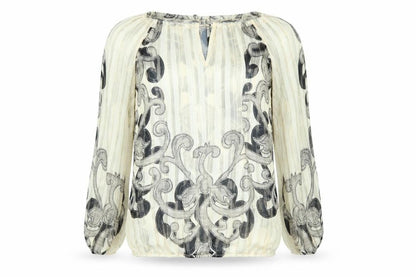 Joanna Hope Womens Gold Floral  Basic Blouse Size 12