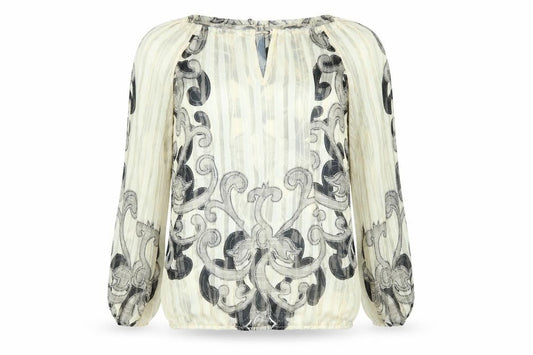Joanna Hope Womens Gold Floral  Basic Blouse Size 12