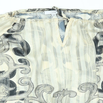 Joanna Hope Womens Gold Floral  Basic Blouse Size 12