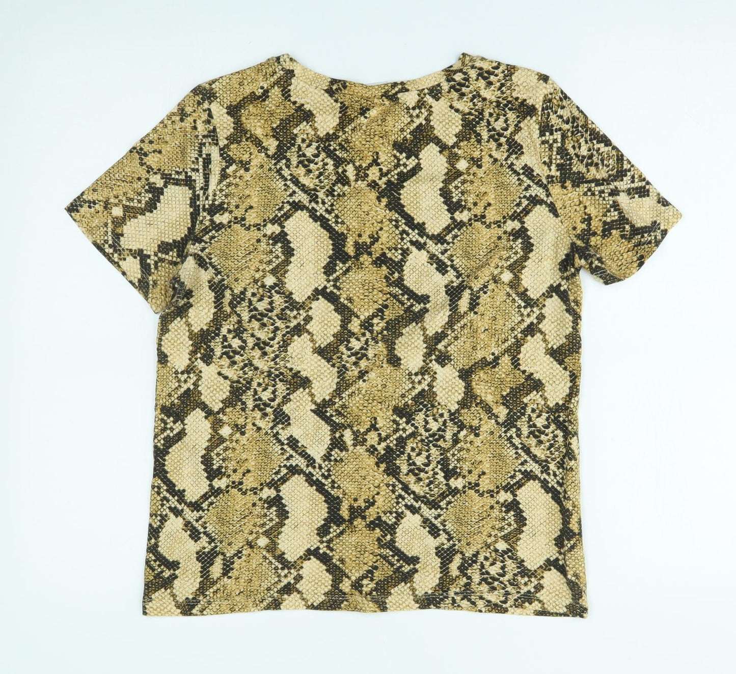 H&M Womens Gold Animal Print  Basic T-Shirt Size XS