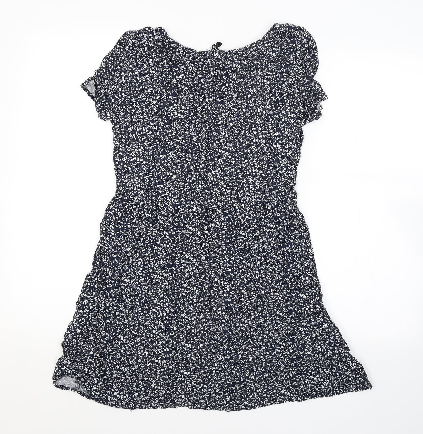 H&M Womens Blue Floral  A-Line  Size 8