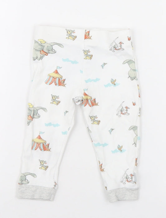 Disney Baby White Animal Print  Sweatpants Trousers Size 9-12 Months  - Disney