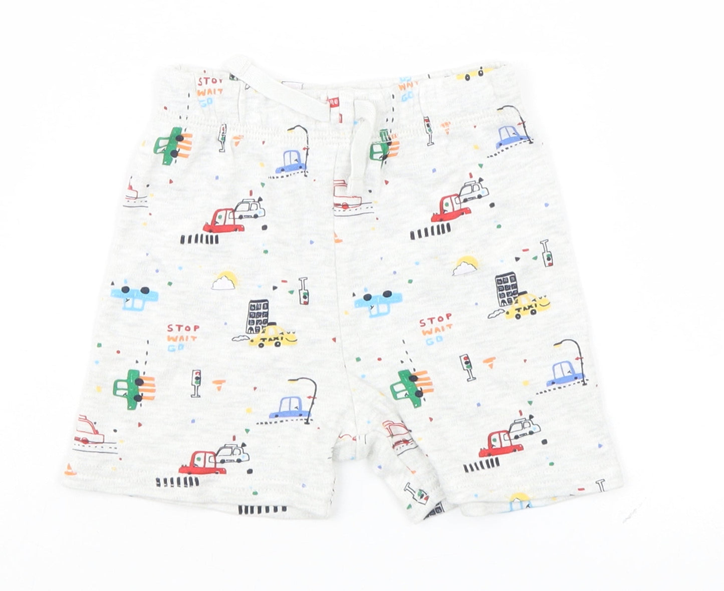 George Baby Grey Geometric  Cropped Leggings Size 9-12 Months  - Cars