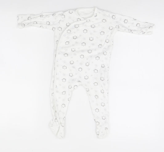 Nutmeg Baby White Animal Print  Babygrow One-Piece Size 9-12 Months  - Penguins
