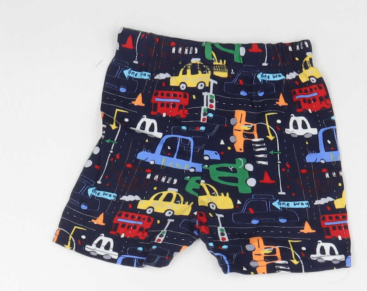 George Baby Blue Geometric  Cropped Trousers Size 9-12 Months  - Cars