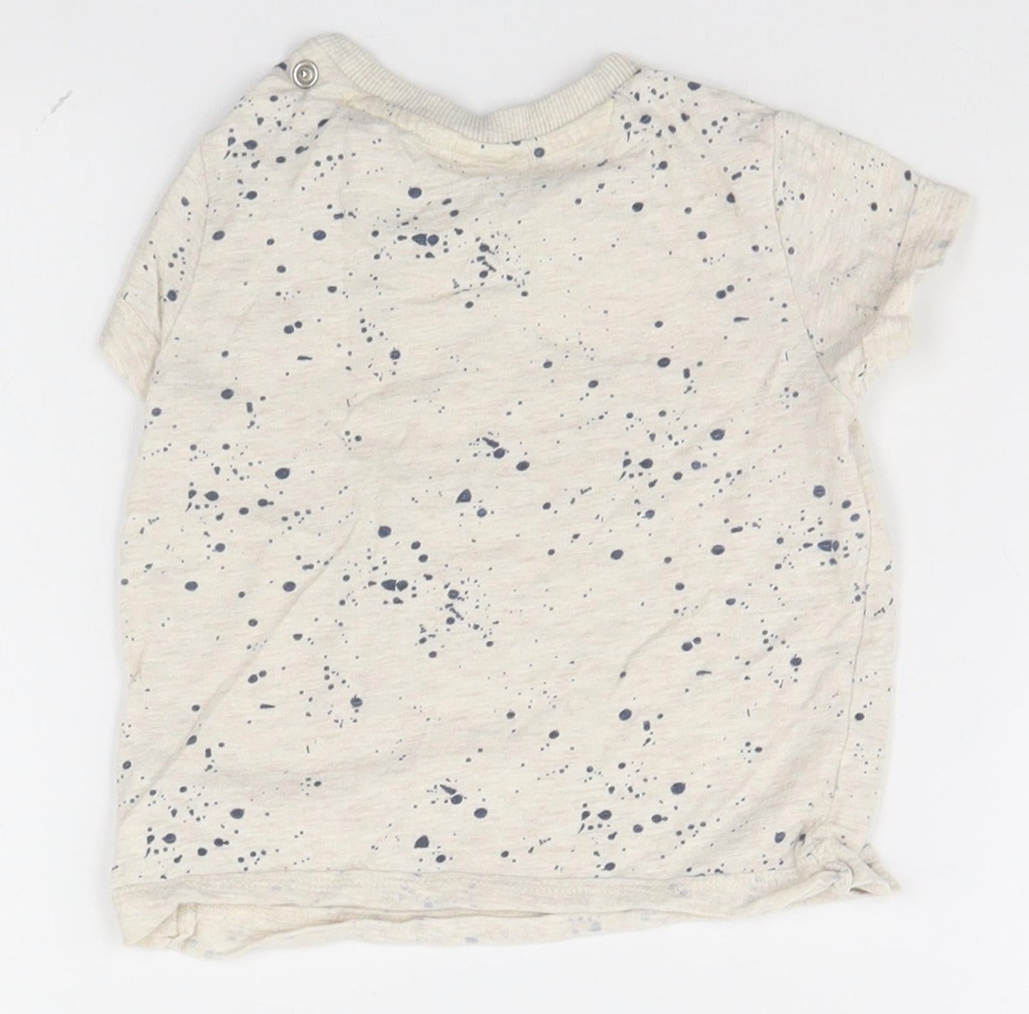 Mini Club Baby Grey Spotted  Basic T-Shirt Size 9-12 Months  - Be Cool Be Happy Be a Star