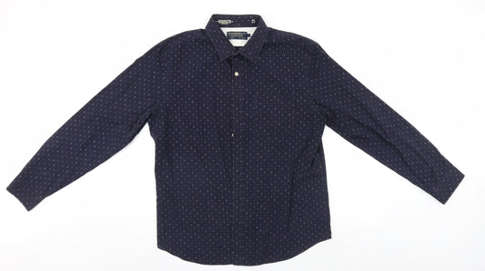 Debenhams Mens Blue Geometric   Button-Up Size L