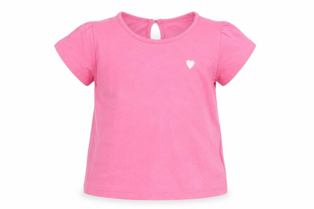 Preworn Boys Pink   Basic T-Shirt Size 12-18 Months  - Heart