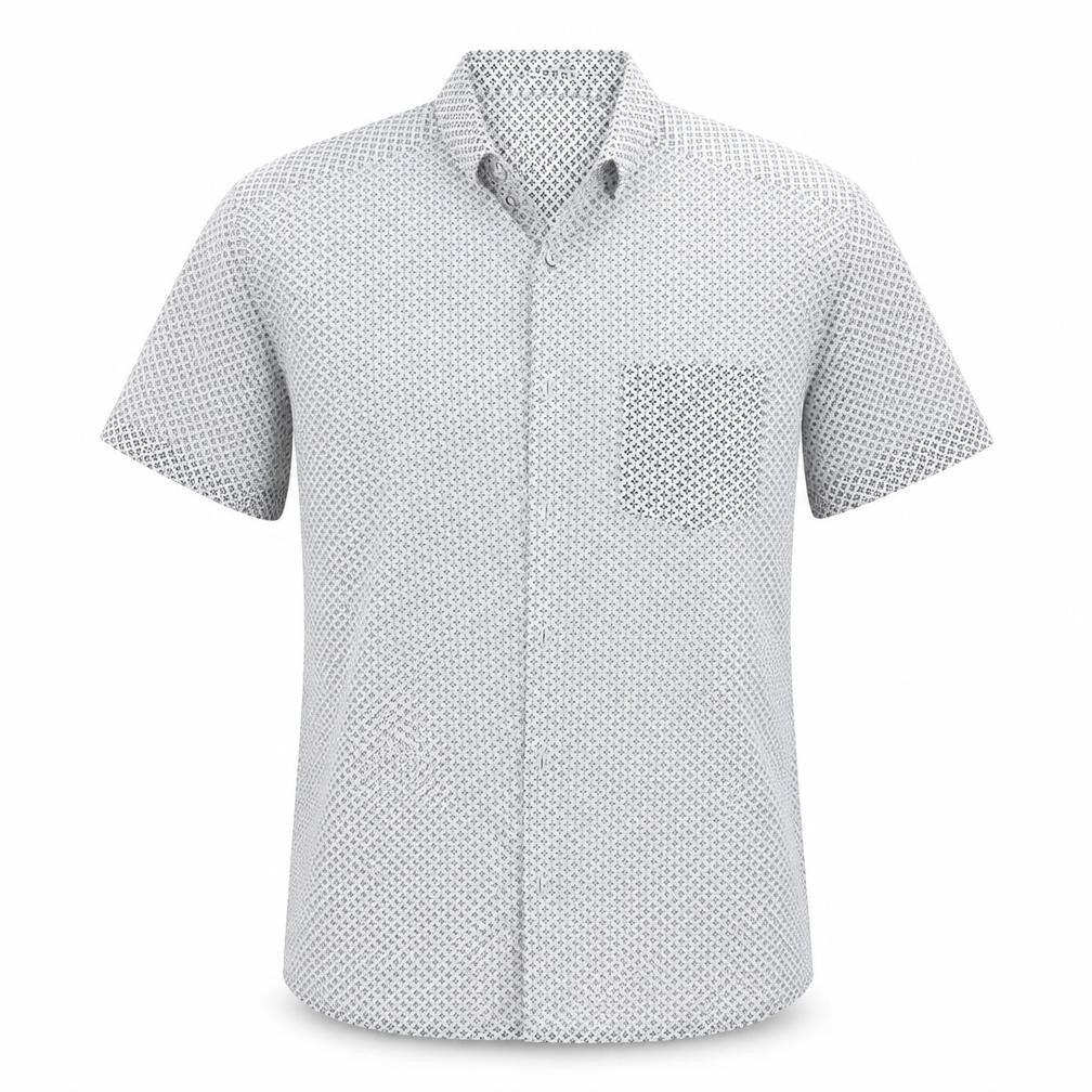 Burton Mens White Geometric   Button-Up Size M