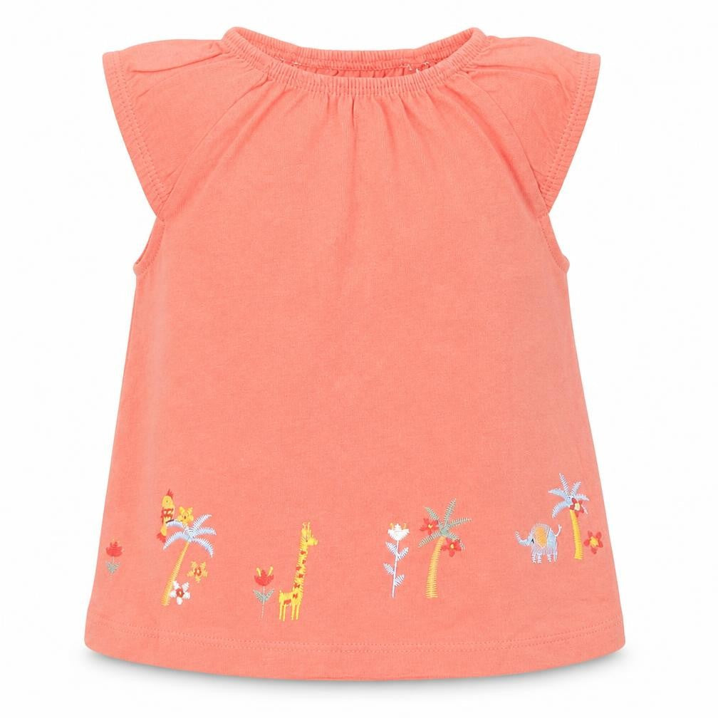Nutmeg Baby Orange   Basic T-Shirt Size 6-9 Months  - Animals