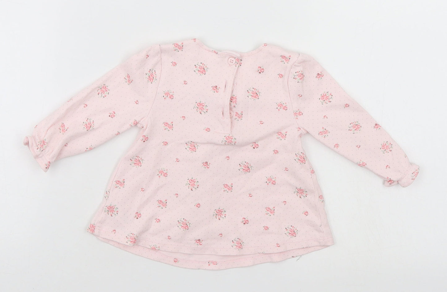 Mini Club Girls Pink Floral  Basic Dress Shirt Size 6-9 Months