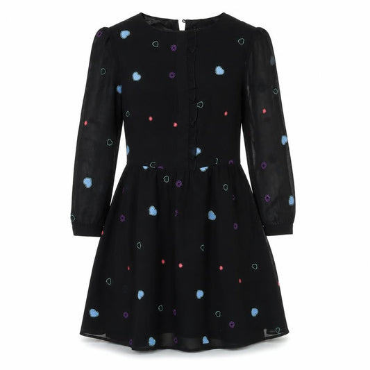 Love Label Womens Black Geometric  A-Line  Size 8  - Hearts