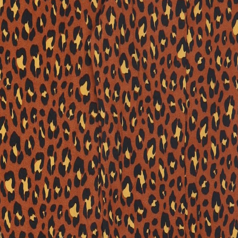 Primark Womens Orange Animal Print  Sweatpants Trousers Size 8 L26 in