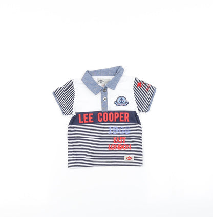 Additional front view of Lee Cooper Baby White Basic T-Shirt, size 12, Months