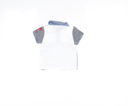 Back view of Lee Cooper Baby White Basic T-Shirt, size 12, Months