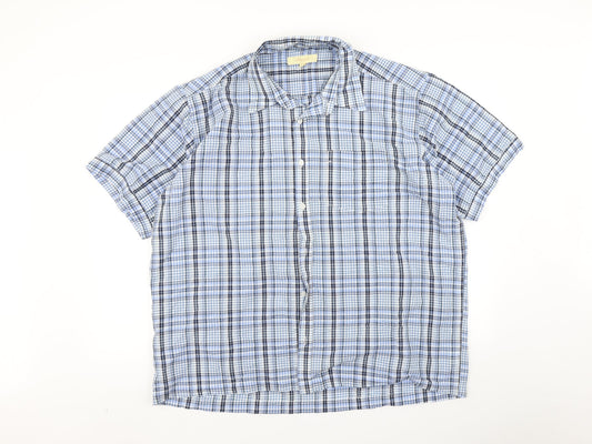 Churns Mens Blue Check   Button-Up Size XL
