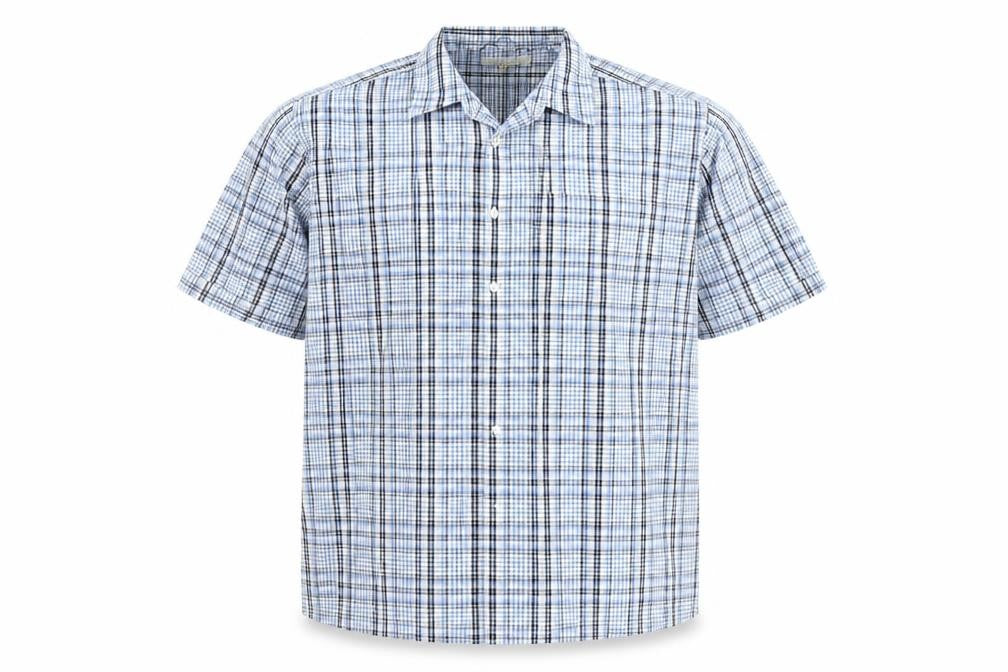 Churns Mens Blue Check   Button-Up Size XL