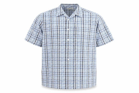 Churns Mens Blue Check   Button-Up Size XL